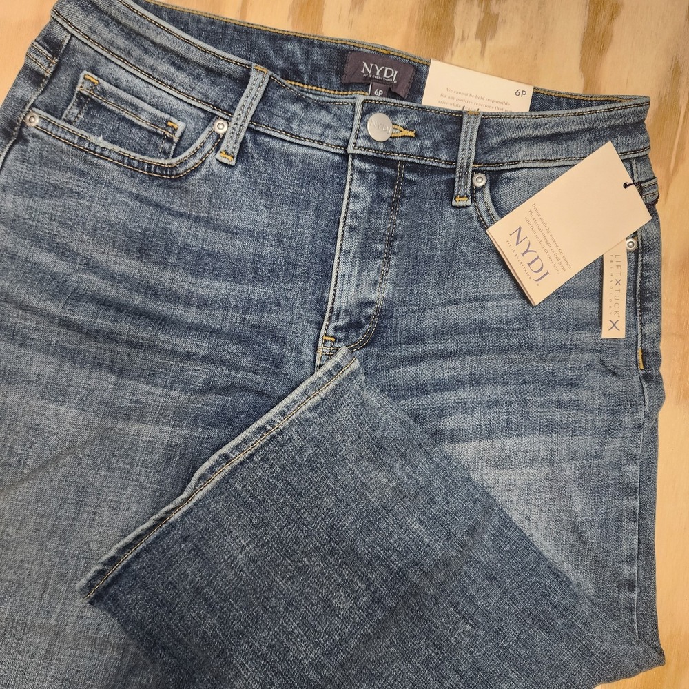 Nydj Womens Size 6P Petite Jeans Crop Wide Leg pedal pusher seline‎ Stretch